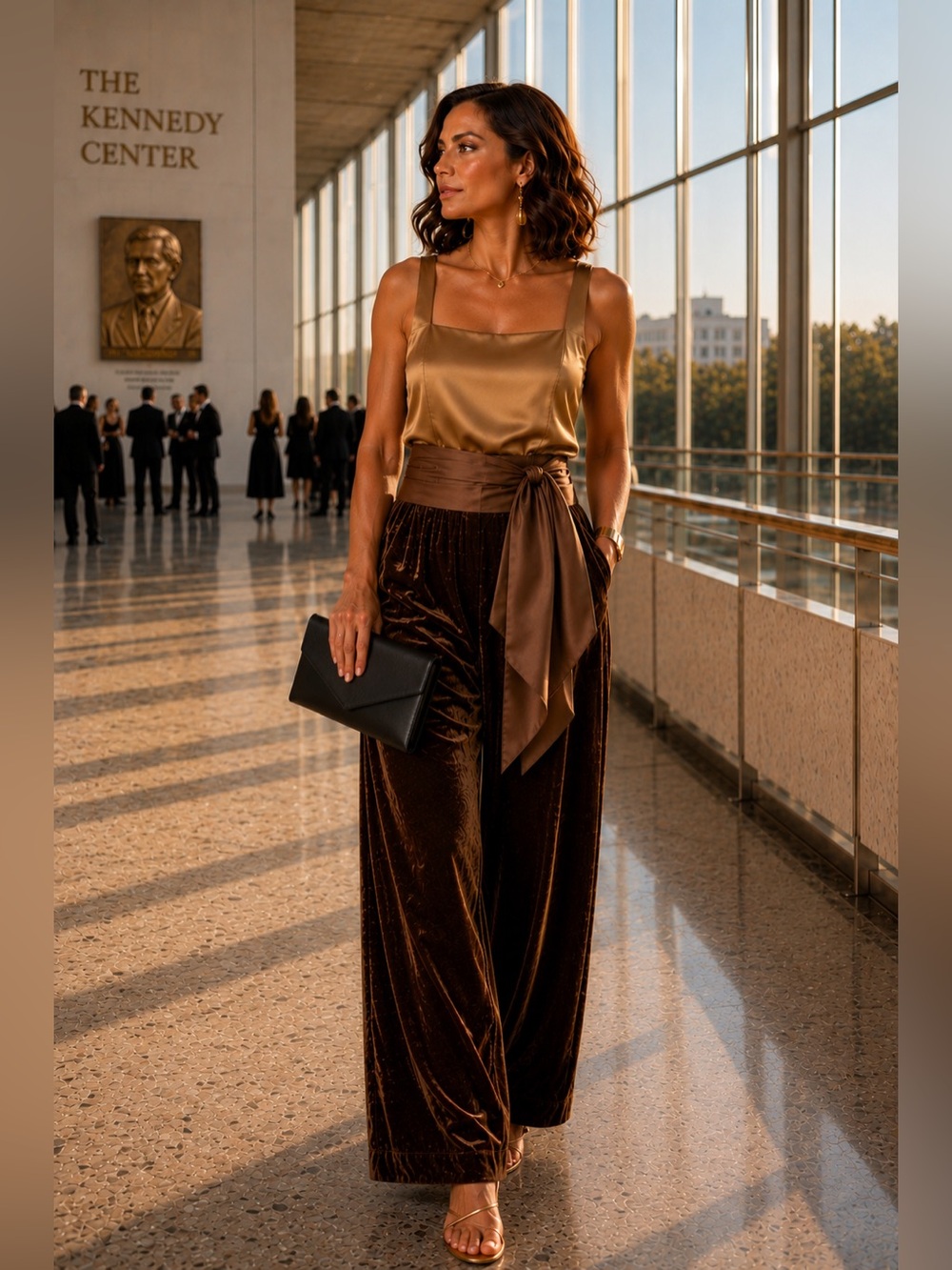 NWT COS Brown Velvet Wide Leg Trousers US 8 Retail $169
